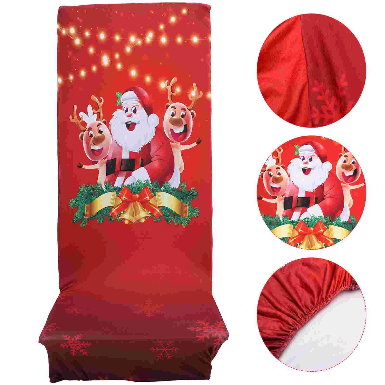 

Chair Christmas Covers Coverprotector Slipcovers Diningwrap Printed Chairs Clubcaps Snowman Cushion Red Seats Decor Holiday