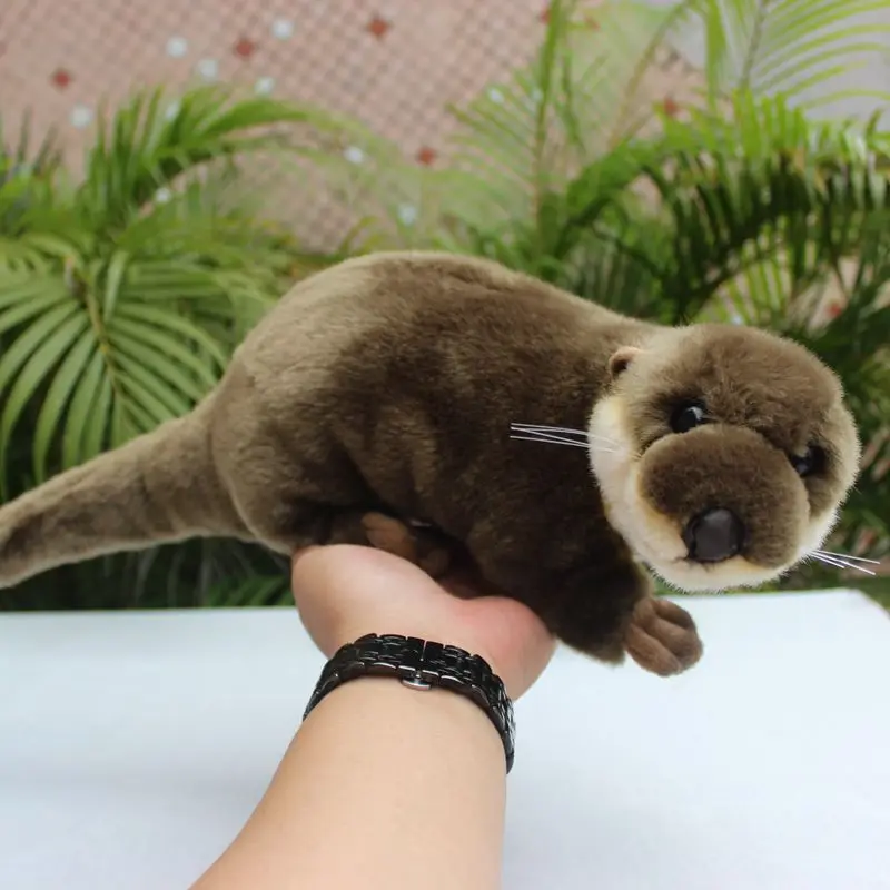 Реалистичная Коричневая Выдра Мягкая Наполненная Дикая Плюшевая Игрушка Эмуляционная Кукла Kid Девочка Мальчик День Рождения Рождественский Подарок 1шт.