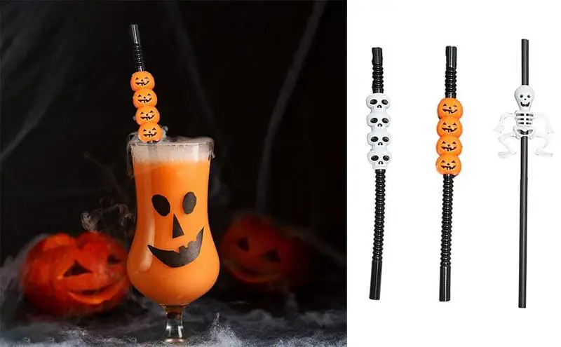 

Reusable Halloween Straws Drinking Straws for Halloween Part| Safe and Healthy Cute Shape Drinking Supplies for Restaurant Home
