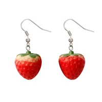 trend 2021 new fruit strawberry earring female lovely girl simulation red strawberry creative fashion womens jewelry