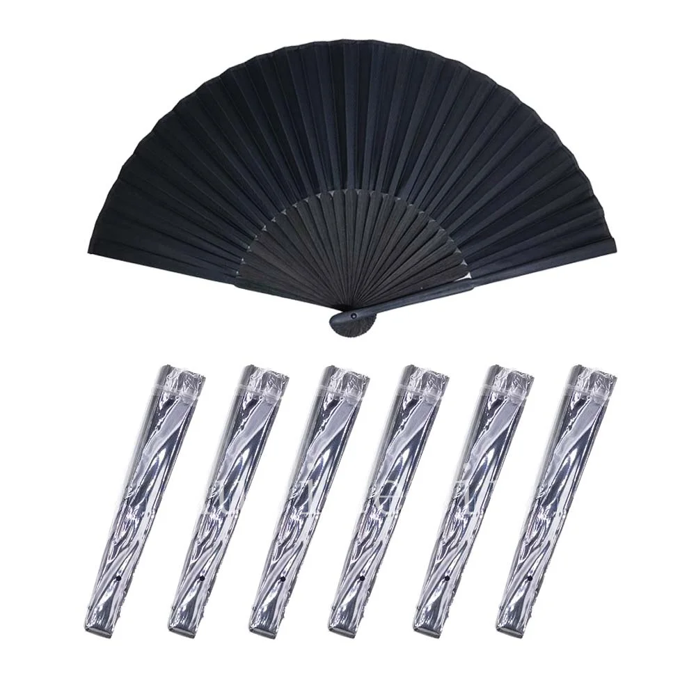 50/35 шт. черный бамбуковый складной веер сувениры для выпускного 38/40/45/48
