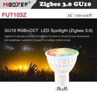 miboxer fut103z 4w gu10 rgbcct led spotlight zigbee 3 0 gateway controllervoice app control smart bulb lamp ac 110v 220v