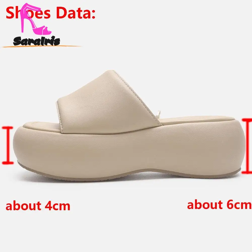 Wedge High Heels Women Slippers Summer 2023 Hot Fashion European Style Simply Sandal Comfy Walking Outside Lady Solid Slippers