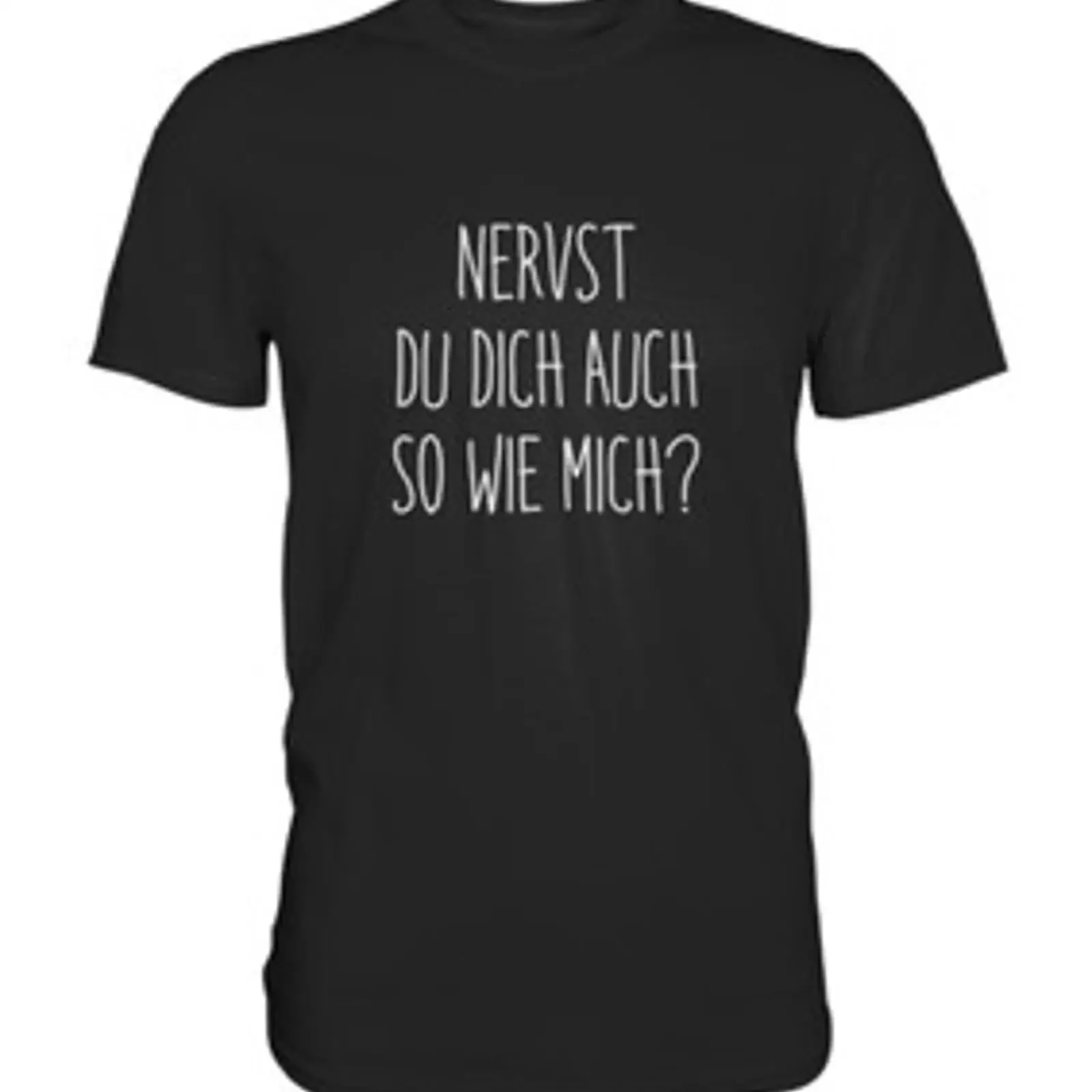 Фото Футболка Nervst Du Dich Auch So Wie Mich с саркастическими ироничными надписями, винтажная, с эффектом потертости, для повседневной носки, стильная, мягкая. №1