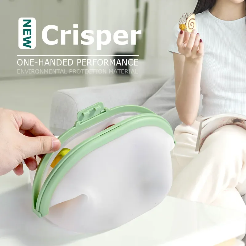 

Silicone Food Bag Reusable Fresh-keeping Bag Fruit Vegetable Sealed Bag Leak-proof Storage Ziplock Bag Kitchen Organizer Bag