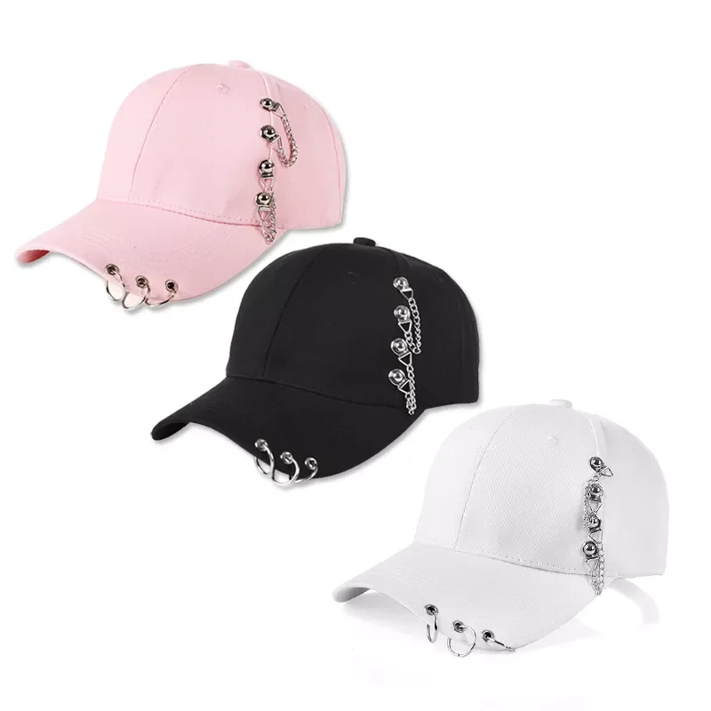 

Fashion Bareboard Baseball Cap for Women Sun Hat Adjustable Outdoor Sunscreen Caps Couple Men Iron Ring Snapback Trucker Hats