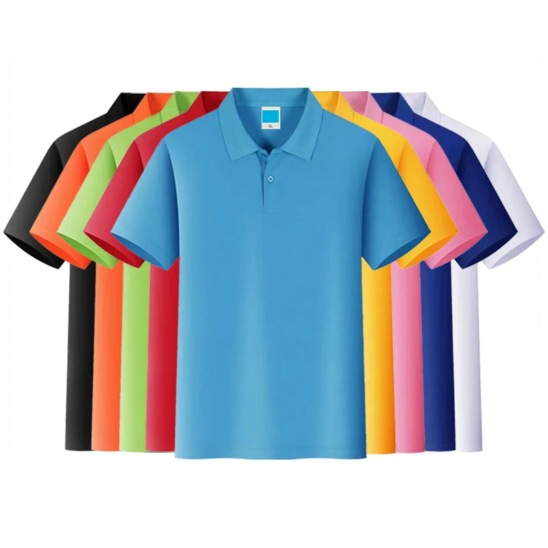 

Мужская рубашка-поло из хлопка и полиэстера, с коротким рукавом