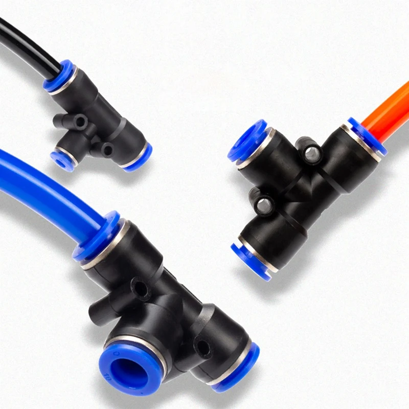 100 шт. пневматический Фиттинг PEG Редукционный Т-образный 3-ходовой замок для