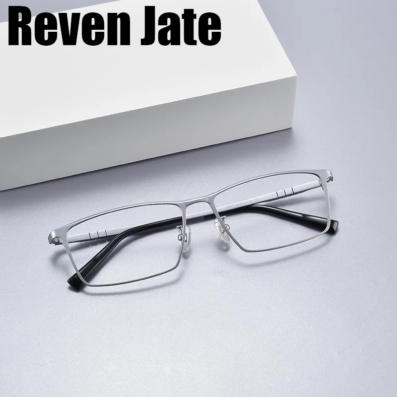 Фото Оптические очки Reven Jate 5050, оправа из чистого титана, очки по рецепту, мужские или женские очки Rx, мужские и женские очки №1