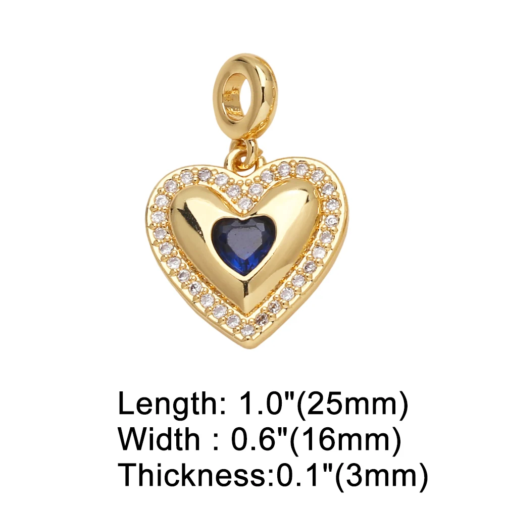 OCESRIO многоцветный кристаллический кулон в форме сердца для ожерелий медное