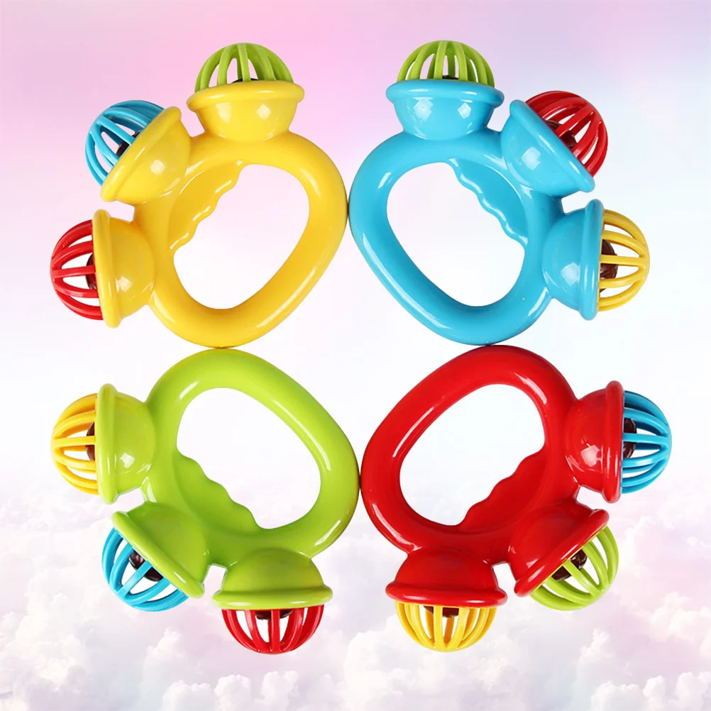 

4pcs Handbell Bright Color Lightweight Creative Portable Musical Instrument Handbell for Children