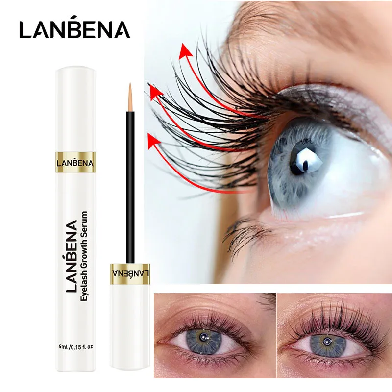 LANBENA Eyelash Growth Serum Curl Eyelash Enhancer Longer Fuller Thicker Lashes Nourishing Lengthening Eyebrow Growth Cosmetic