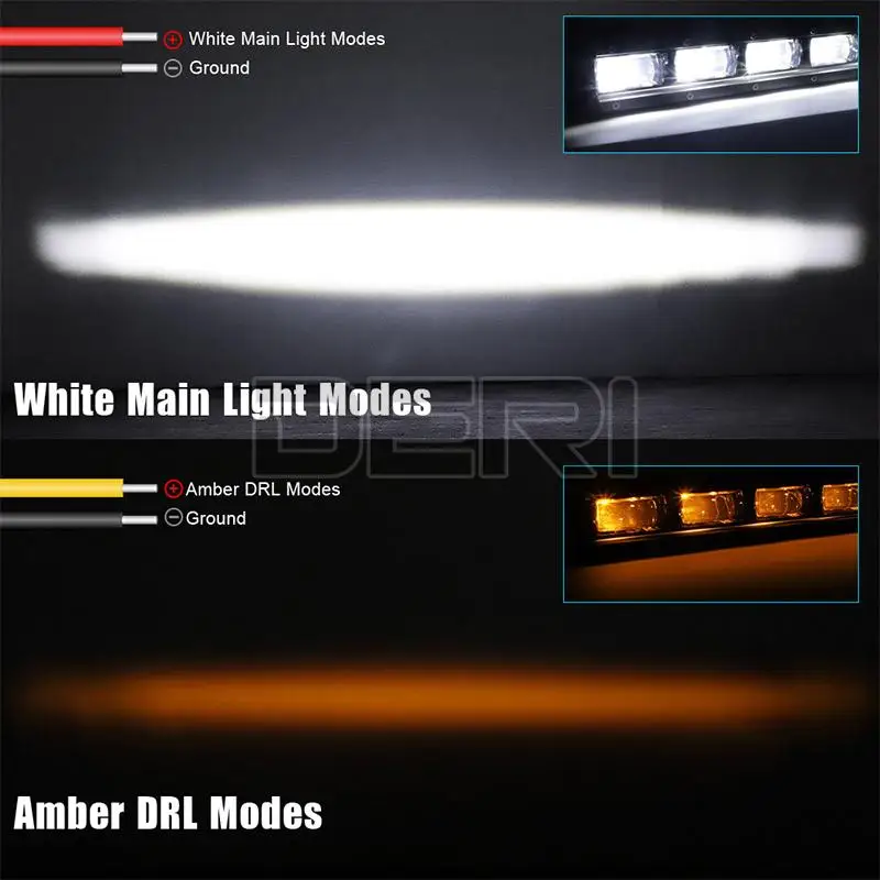 8'' 14'' 20inch 6D lens Slim LED Light Bar For 4X4 Off Road Truck Driving work Light Amber DRL fog lamp for SUV ATV Uaz 12V 24V images - 6