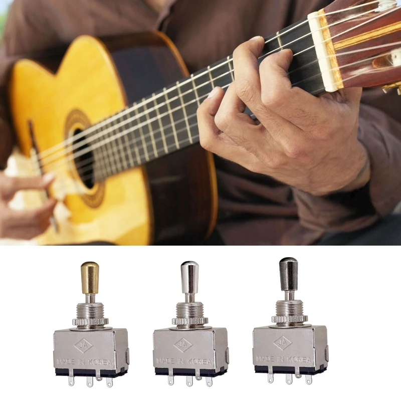 

3 Way Silver Electric Guitar Case Tone Shifter Switch with Silver Metal Knob for LP Guitar Parts