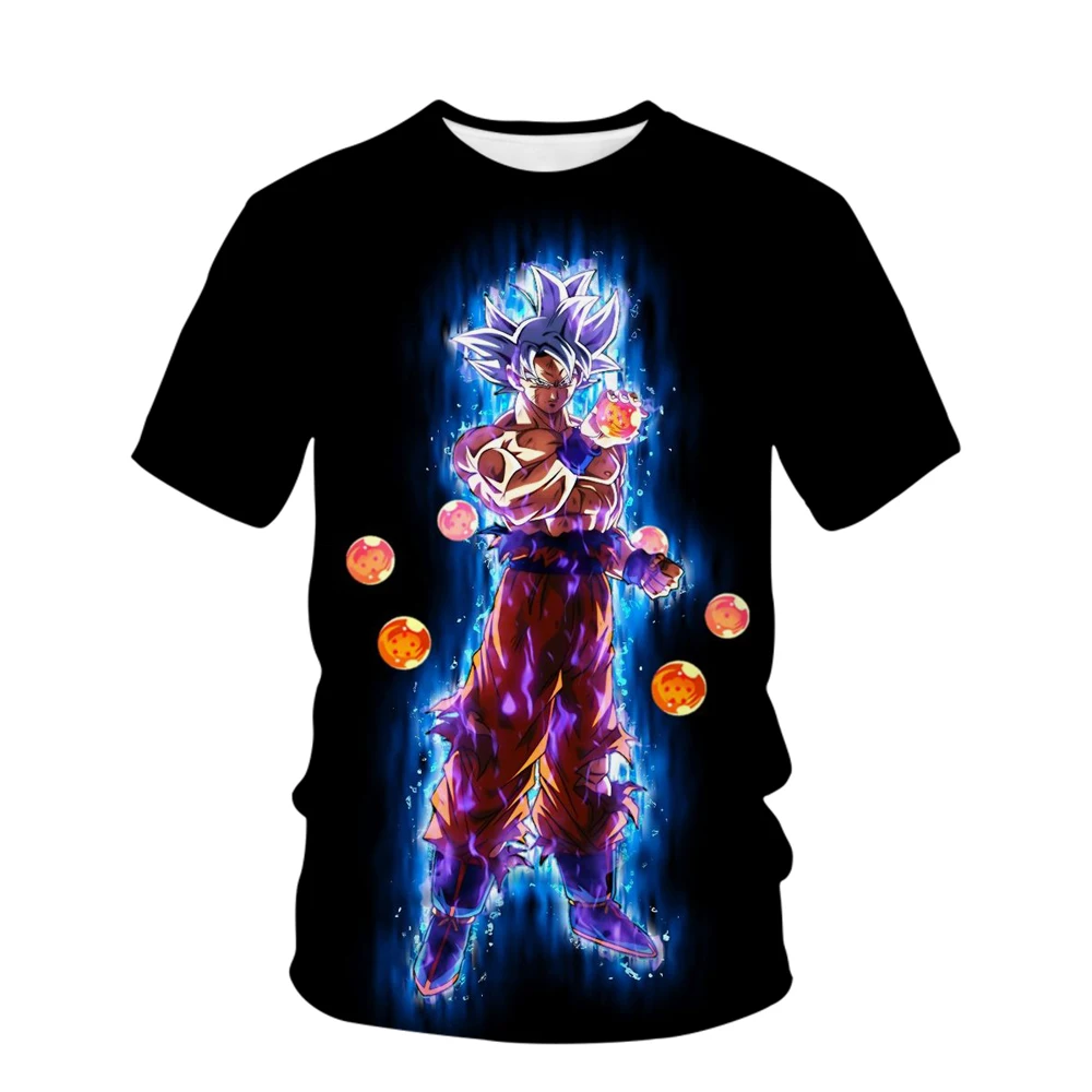 

2023 Classic Anime Dragon-Ball Z Printing Children T-Shirt Boys Girls Summer New 3D Casual Cool Style 100-160 cm Kids Clothing