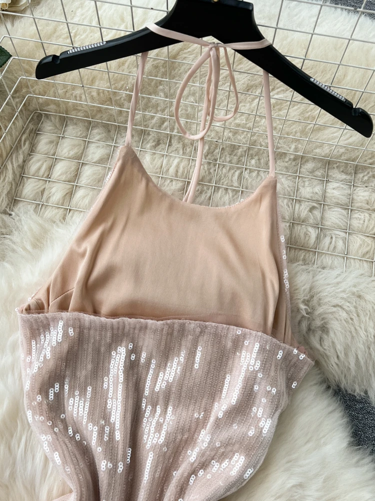 Женские сексуальные платья с блестками модное облегающее платье средней длины