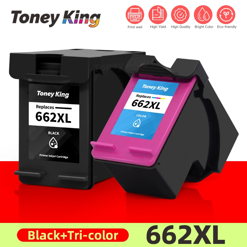 

TONEY KING 662XL Remanufactured Inkjet Cartridge For HP 662 XL Deskjet 1015 1515 2515 2545 2645 3515 3545 4510 4515 4516 4518