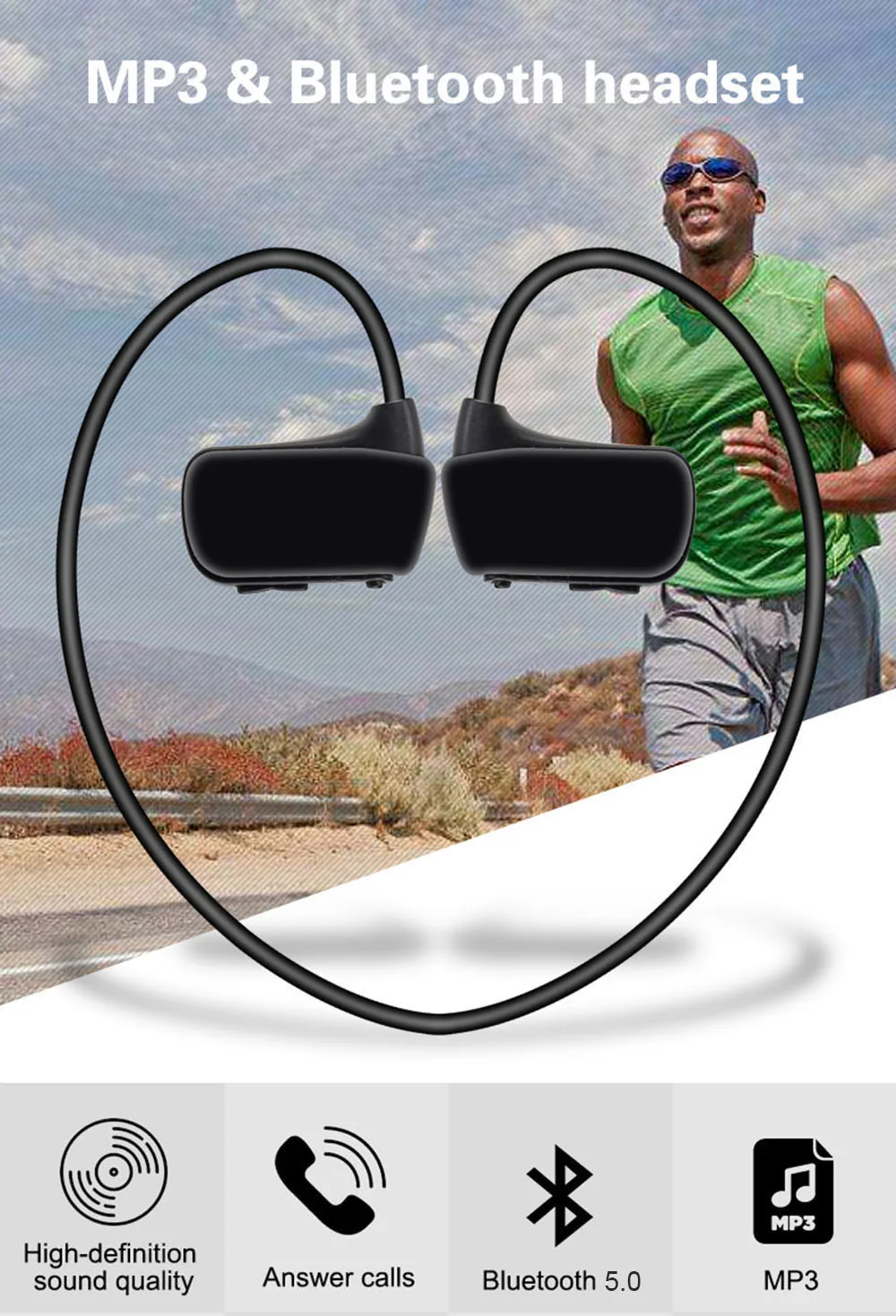 

Wireless Music Player Headset 8G/16G Bluetooth Headphone Sports Earphones Wired With Microphone MP3 Players
