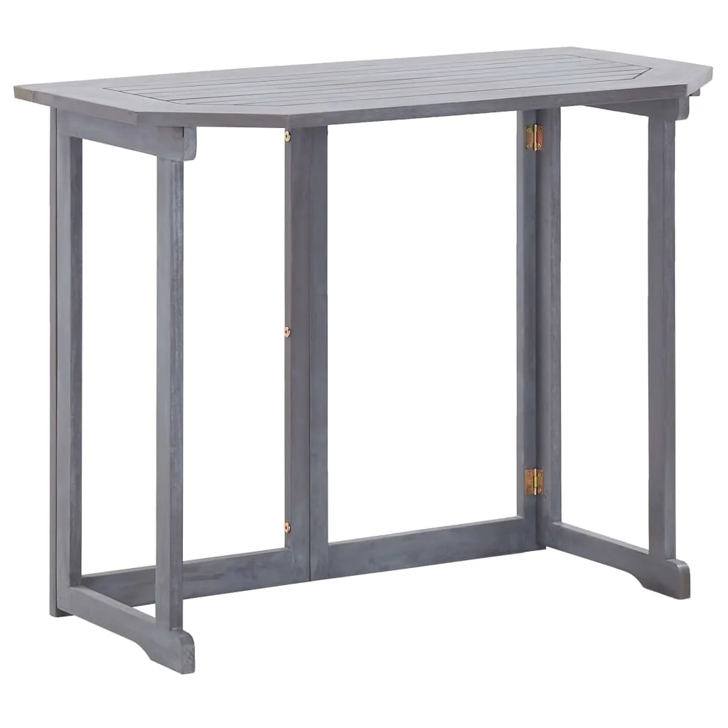 

Outdoor Patio Garden Folding Table Deck Outside Porch Furniture Set Balcon 35.4"x19.7"x29.1" Solid Acacia Wood