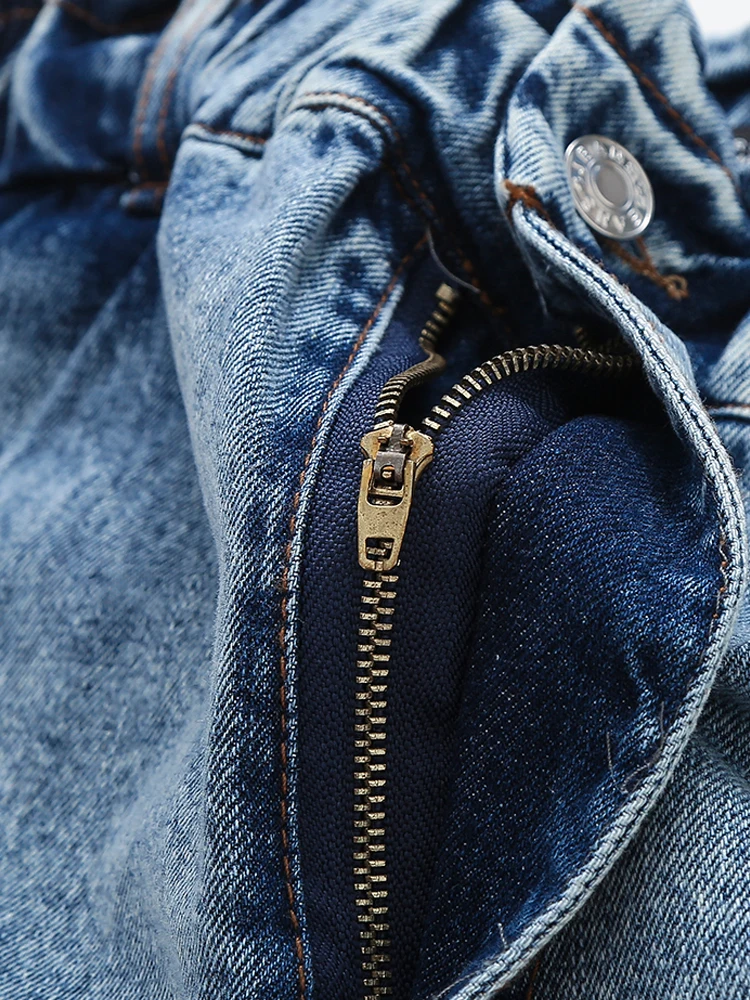 PAILETE Women 2023 fashion with pockets denim shorts vintage high waist zipper fly female short pants mujer