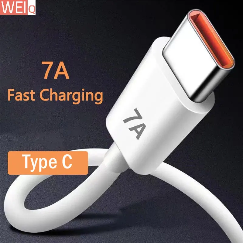 

7A 100W Type C USB Cable Super-Fast Charge Cable for Huawei Mate 40 30 Xiaomi Samsung Fast Charging USB Charger Cables Data Cord