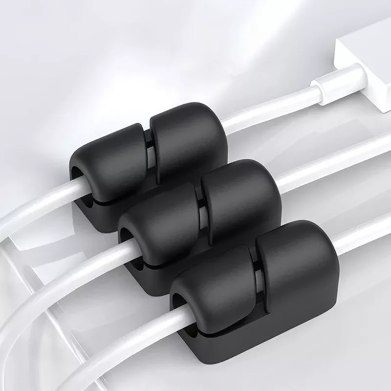 

5 Pcs Cable Holder Clips Management Cord Organizer Silicone Self Adhesive for Desktop USB Charging Power Cord Mouse Cable Wire