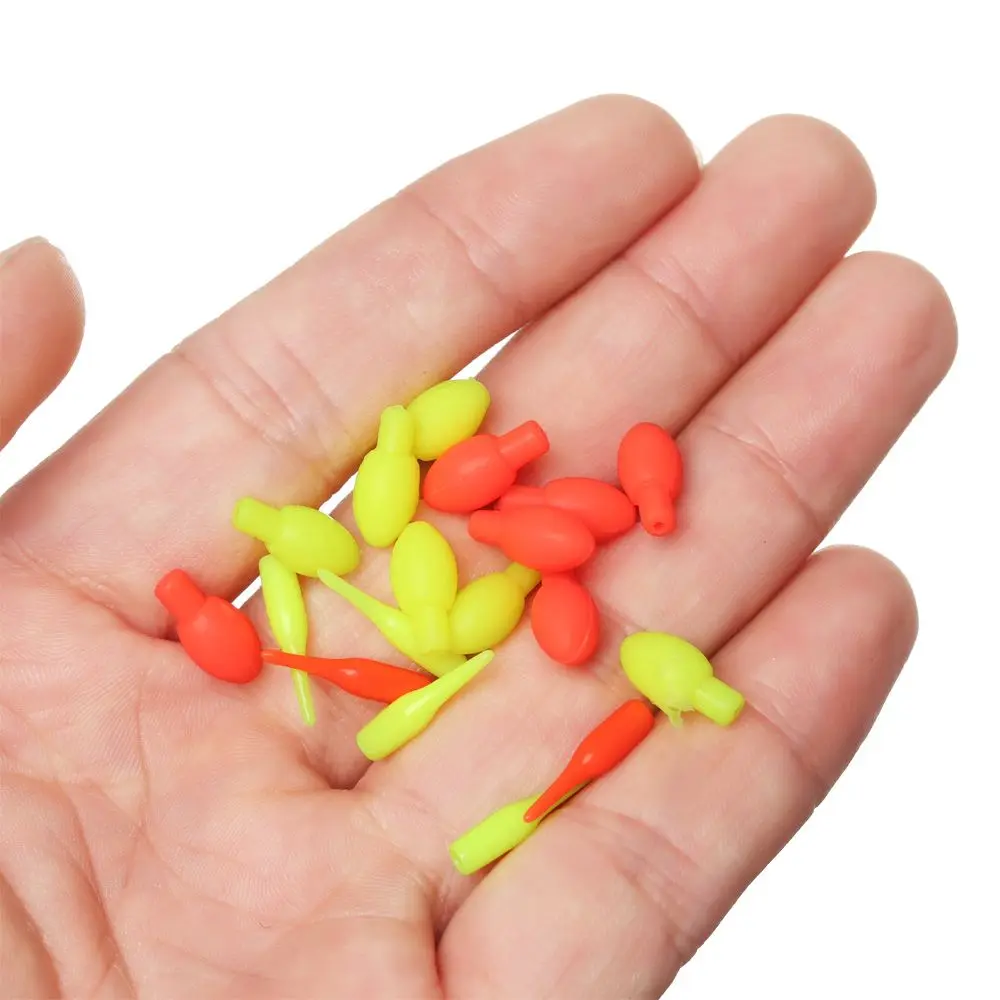 

50PCS Rubber Beans Connectors Light Weight Fishing Floats Drift Tail Conspicuous Stoppers Flotador Pesca Fishing Tackles Tools