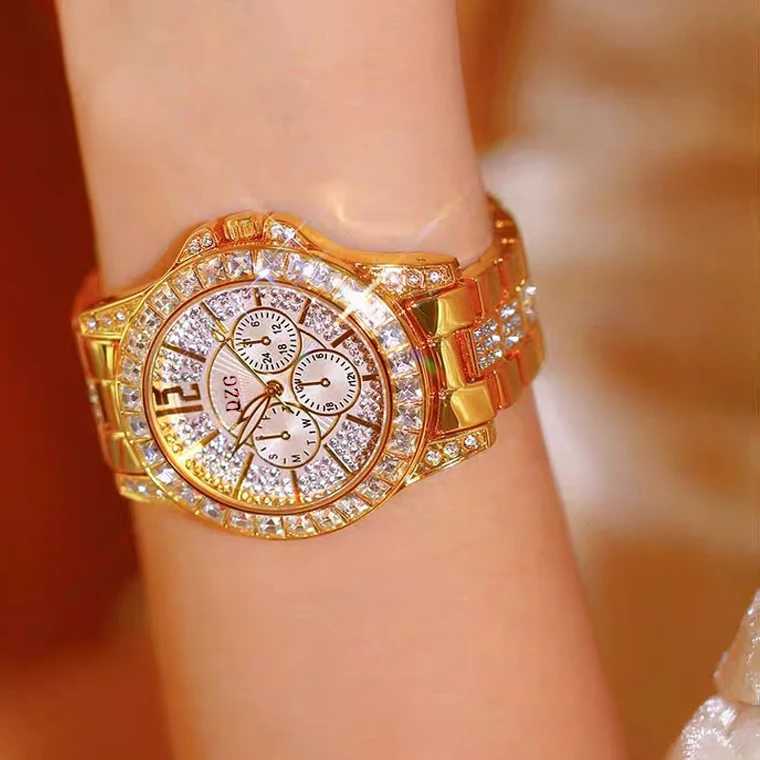 Часы наручные женские со стразами, брендовые люксовые повседневные с браслетом