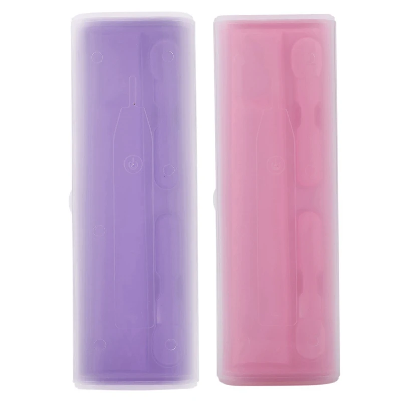 

2 Pcs Portable Electric Toothbrush Holder Case Box Travel Camping For Oral-B 4 Colors (Purple & Pink)
