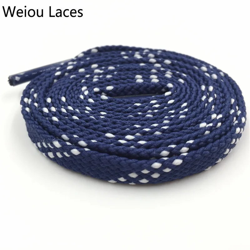 Weiou Double Layer 0.8cm Classic Kids Adult Black White Athletic Sport Flat Shoelaces For Sneakers Bootlaces Unisex Shoe Laces