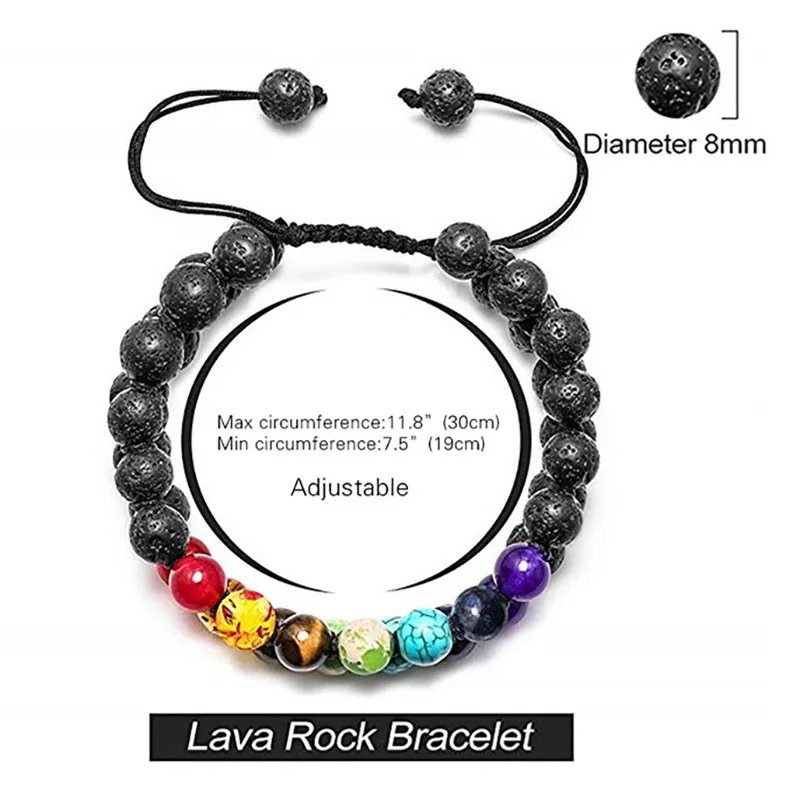 Женский браслет с кристаллами 7 чакр