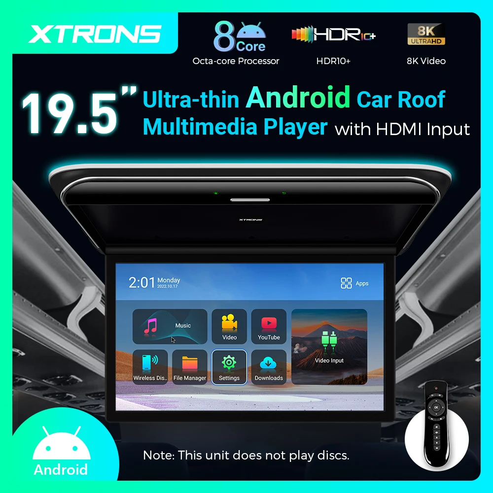 XTRONS 19,5-дюймовый восьмиядерный монитор на крыше автомобиля Android ...