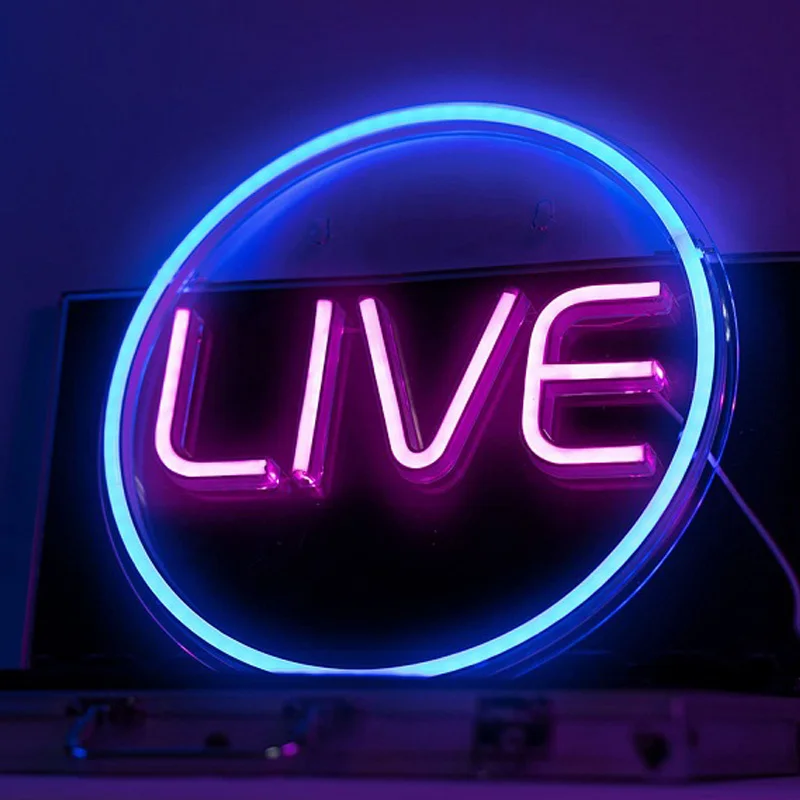 

Cool Live USB Powered Neon LED Sign Party Décor Neon Lights Night Lights For Wall Art Sign Streamers Gamers Influencers
