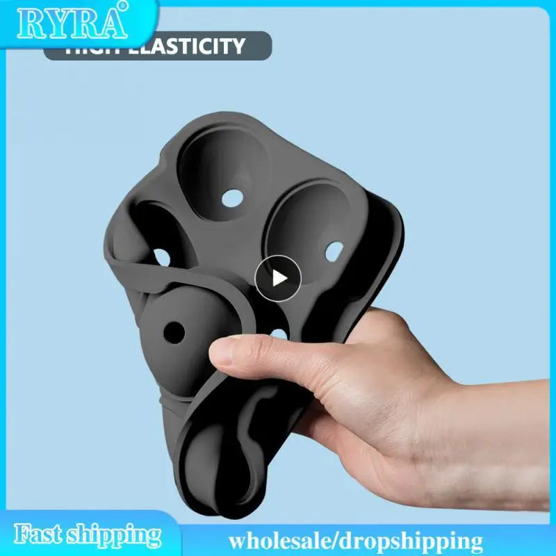 

Cocktail Whiskey Ice Ball Maker Tray 4 Large Silicone Ice Molds DIY Round Mould Kitchen Bar Accessories Supplies