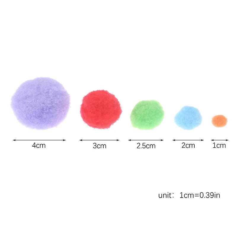100 шт./партия разноцветные Меховые помпоны