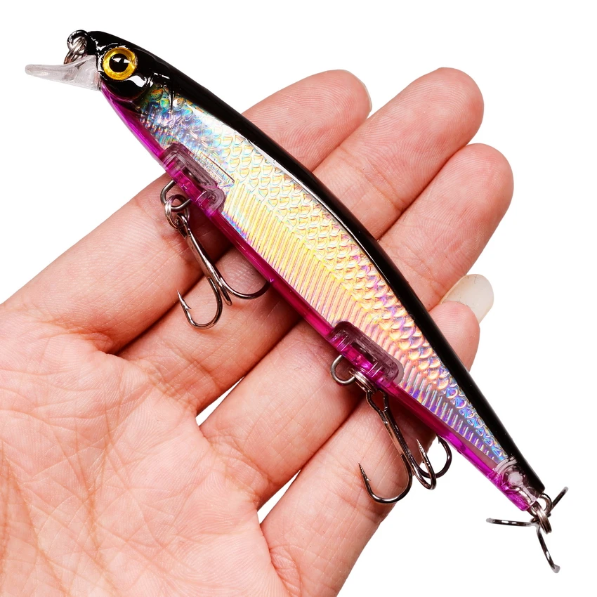 

1PCS Laser Wobbler Fishing Lures Minnow Hard Artificial Bait 11CM 12G Crankbait Carp Striped bass Pesca For Fishing Tackle Lure