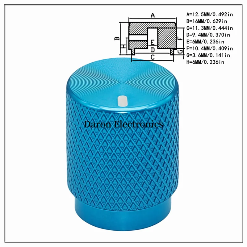 

Color aluminum alloy knob 12.5*16 Potentiometer knob cap Audio device volume adjustment cap Rotary switch cap