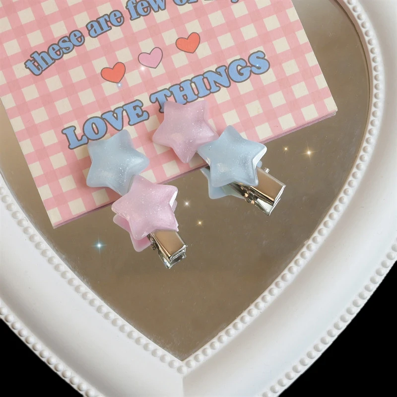 Заколка для волос в виде пятиконечной звезды Милая блестящая заколка с