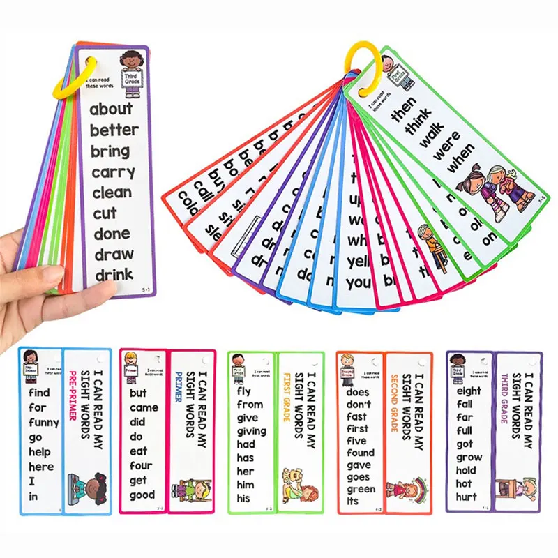 

220 Dolch Sight Words English Flash Cards Pocket Cards Education Learning Toys for Kids Flashcards