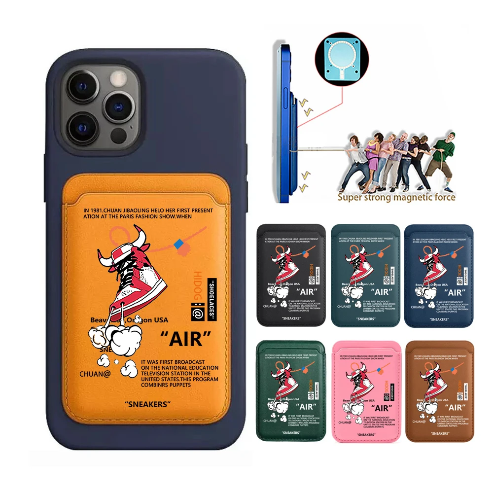 

PU Leather Card Holder For Magsafe Magnetic Card Bag Wallet Case For iPhone 12 13 14 card Off brand Sports shoes SNEAKERS white