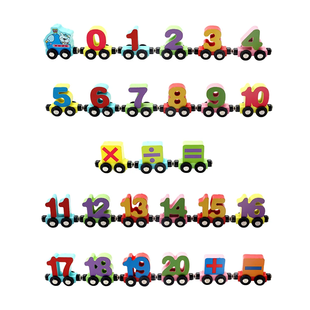 

27 шт., детский деревянный магнитный поезд