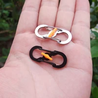 5pcs outdoor camping carabiner keychain with lock 8 shaped s buckle anti theft backpack buckle anti dropping metal climbing clip