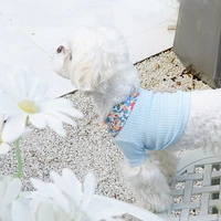 breathable pullover cat t shirt small dogs vest clothing for small medium dogs flower casual wear cute summer dog clothes