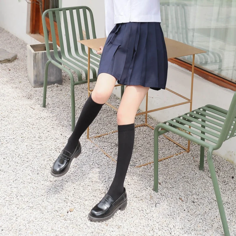 Autumn and Winter Stockings Women's Cotton Pressure Calf Socks Japanese Style Students Half Women's Socks JK Thigh High Socks Sp