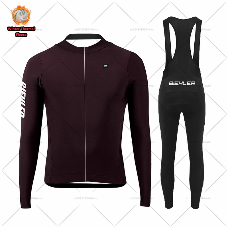 

Зимние теплые флисовые комплекты велосипедных Джерси BIEHLER, уличная велосипедная одежда с длинным рукавом, топы для дорожного велосипеда, форма для горного велосипеда, велосипедная одежда
