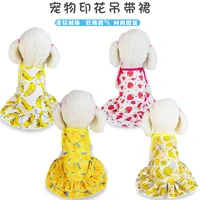 pet clothes spring and summer dog suspender skirt teddy bomei clothes cute dog fruit skirt pet skirt