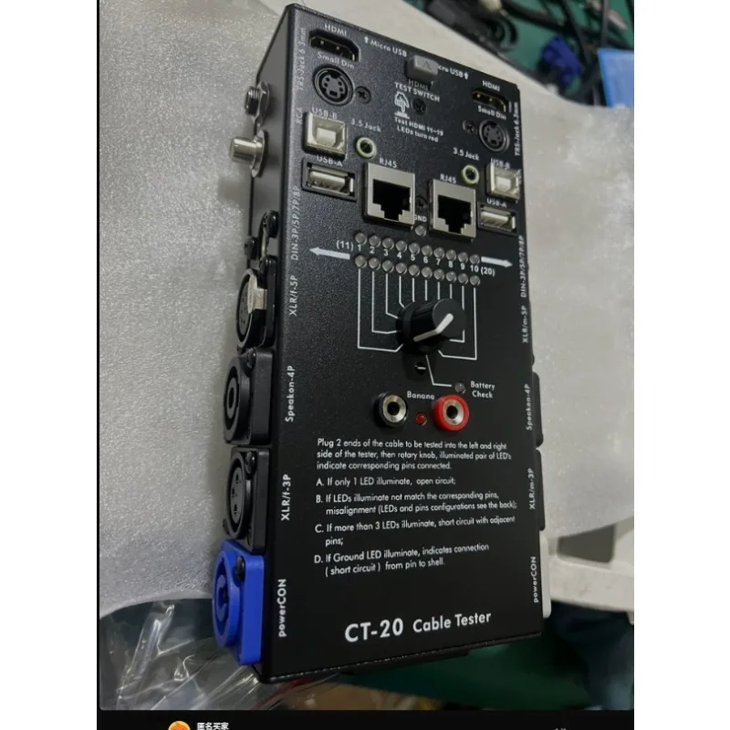 Фото Многофункциональный тестер кабелей CT-20: профессиональный инструмент для проверки аудиосигналов XLR и HDMI для сцены и студии №1