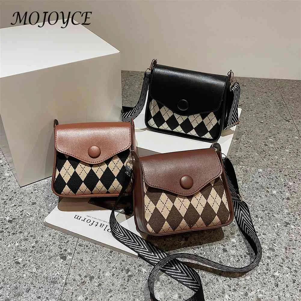 

Female Retro PU Crossbody Bag Women Lattice Trending Small Capacity Handbag Retro Zipper Handbags for Daily Travel