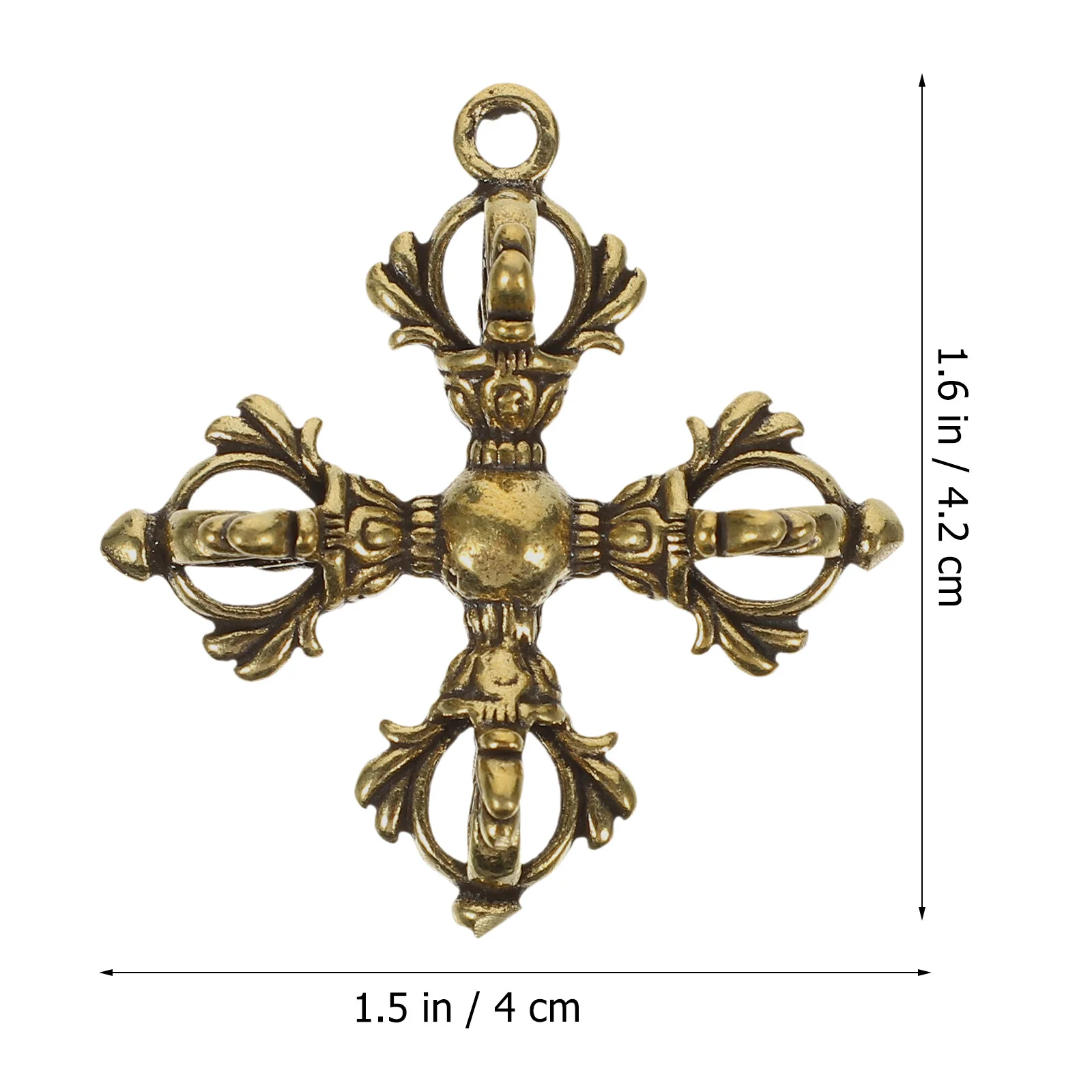 Vajra Pestle Decor Pendant Clasp Necklace Buddhism Ornaments Retro Brass Crafts Decorative Mini