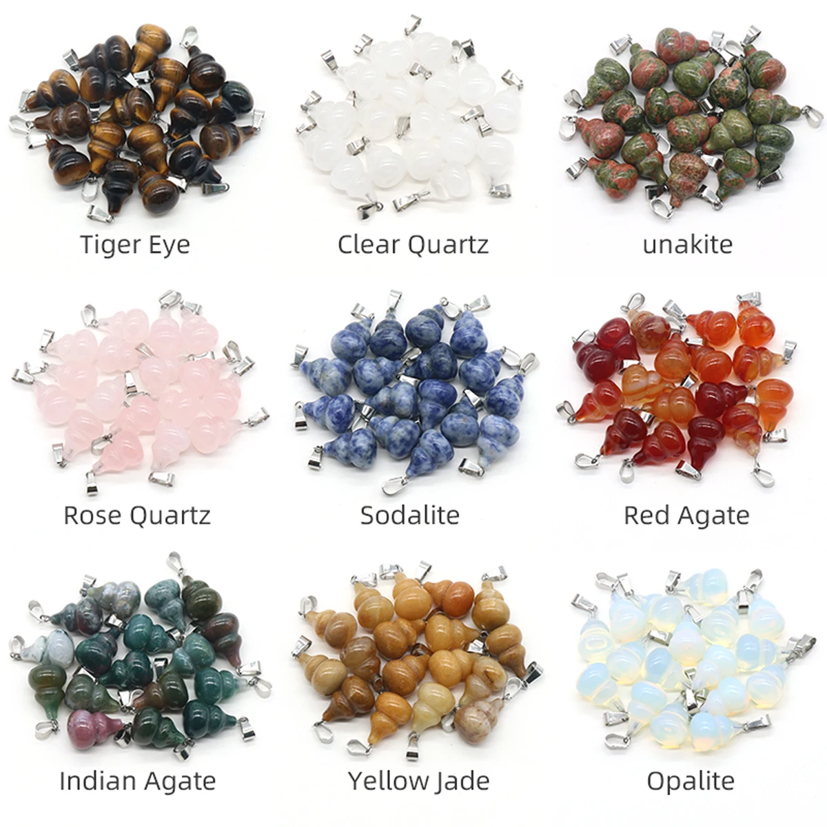 

Natural Stone Pendant Gourd Shaped Gemstone Exquisite Charms for Jewelry Making Diy Necklace Bracelet Earrings Accessories